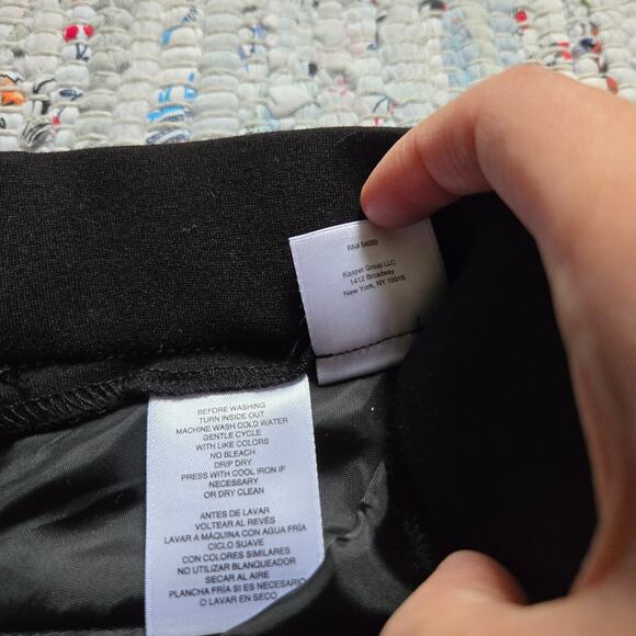 Anne Klein Black Straight Leg Stretchy Dress Work Pants with Pockets - Picture 6 of 6